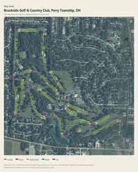 Brookside Golf & Country Club map print, map check on an aerial photo