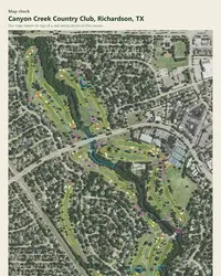 Canyon Creek Country Club map print, map check on an aerial photo
