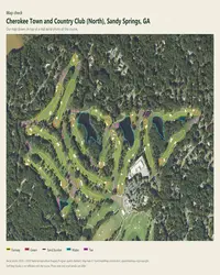 Cherokee Town and Country Club (North) map print, map check on an aerial photo