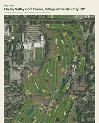 Cherry Valley Golf Course map print, map check on an aerial photo
