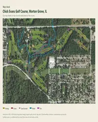 Chick Evans Golf Course map print, map check on an aerial photo
