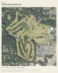 City Club Marietta map print, map check on an aerial photo