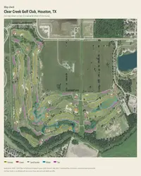 Clear Creek Golf Club map print, map check on an aerial photo