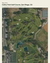 Colina Park Golf Course map print, map check on an aerial photo