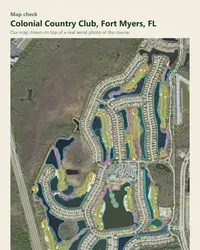 Colonial Country Club map print, map check on an aerial photo