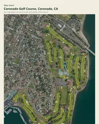 Coronado Golf Course map print, map check on an aerial photo