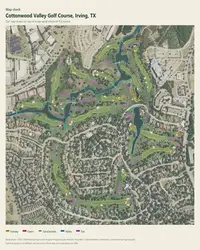 Cottonwood Valley Golf Course map print, map check on an aerial photo