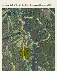 Country Club of North Carolina - Dogwood map print, map check on an aerial photo