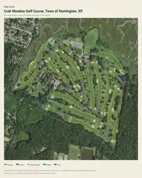 Crab Meadow Golf Course map print, map check on an aerial photo