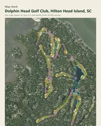 Dolphin Head Golf Club map print, map check on an aerial photo