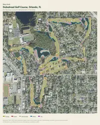 Dubsdread Golf Course map print, map check on an aerial photo