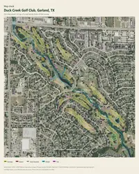 Duck Creek Golf Club map print, map check on an aerial photo