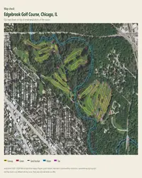 Edgebrook Golf Course map print, map check on an aerial photo