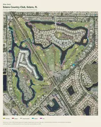 Estero Country Club map print, map check on an aerial photo