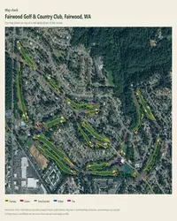Fairwood Golf & Country Club map print, map check on an aerial photo