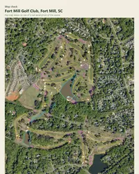 Fort Mill Golf Club map print, map check on an aerial photo