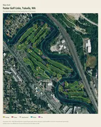 Foster Golf Links map print, map check on an aerial photo