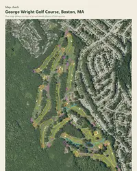 George Wright Golf Course map print, map check on an aerial photo