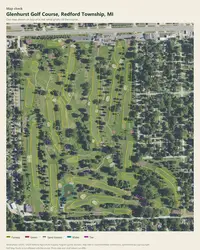 Glenhurst Golf Course map print, map check on an aerial photo