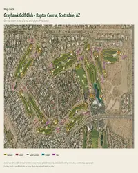 Grayhawk Golf Club - Raptor Course map print, map check on an aerial photo