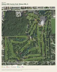 Hickory Hills Country CLub map print, map check on an aerial photo