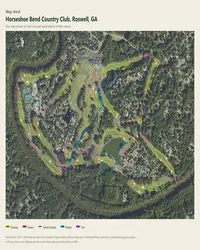 Horseshoe Bend Country Club map print, map check on an aerial photo