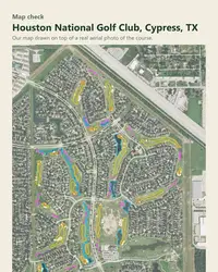 Houston National Golf Club map print, map check on an aerial photo