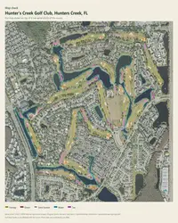 Hunter's Creek Golf Club map print, map check on an aerial photo
