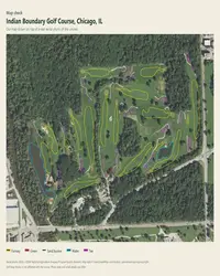 Indian Boundary Golf Course map print, map check on an aerial photo