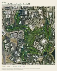 Inverness Golf Course map print, map check on an aerial photo