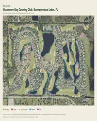 Kissimmee Bay Country Club map print, map check on an aerial photo