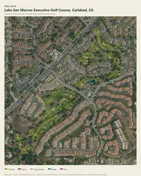 Lake San Marcos Executive Golf Course map print, map check on an aerial photo