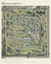 Majestic Golf Club map print, map check on an aerial photo