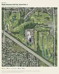 Maple Meadows Golf Club map print, map check on an aerial photo