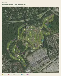 Meadow Brook Club map print, map check on an aerial photo