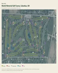 Mentel Memorial Golf Course map print, map check on an aerial photo