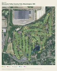 Minnesota Valley Country Club map print, map check on an aerial photo