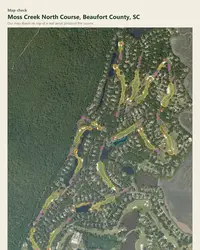 Moss Creek North Course map print, map check on an aerial photo
