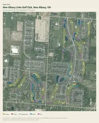 New Albany Links Golf Club map print, map check on an aerial photo