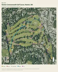 Newton Commonwealth Golf Course map print, map check on an aerial photo
