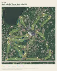 North Oaks Golf Course map print, map check on an aerial photo