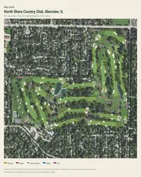 North Shore Country Club map print, map check on an aerial photo