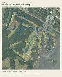 Old South Golf Links map print, map check on an aerial photo