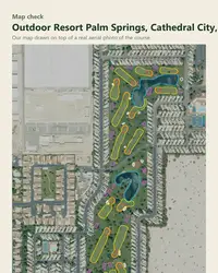 Outdoor Resort Palm Springs map print, map check on an aerial photo