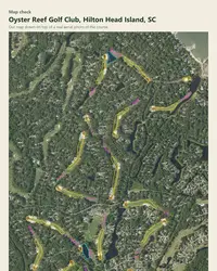 Oyster Reef Golf Club map print, map check on an aerial photo