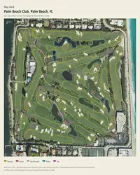 Palm Beach Club map print, map check on an aerial photo