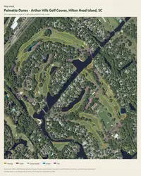 Palmetto Dunes - Arthur Hills Golf Course map print, map check on an aerial photo