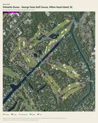Palmetto Dunes - George Fazio Golf Course map print, map check on an aerial photo