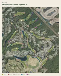 Parkland Golf Course map print, map check on an aerial photo