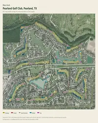 Pearland Golf Club map print, map check on an aerial photo